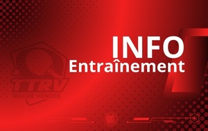 IMPORTANT : Modification des entraînements du mercredi 4 février