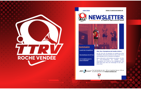 La newsletter de juin du Tennis de Table La Roche Vendée