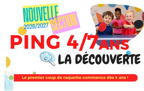 Le TTRV ouvre une section Ping 4/7 ans